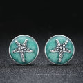 Creative Starfish Enamel S925 Silver Stud Earrings